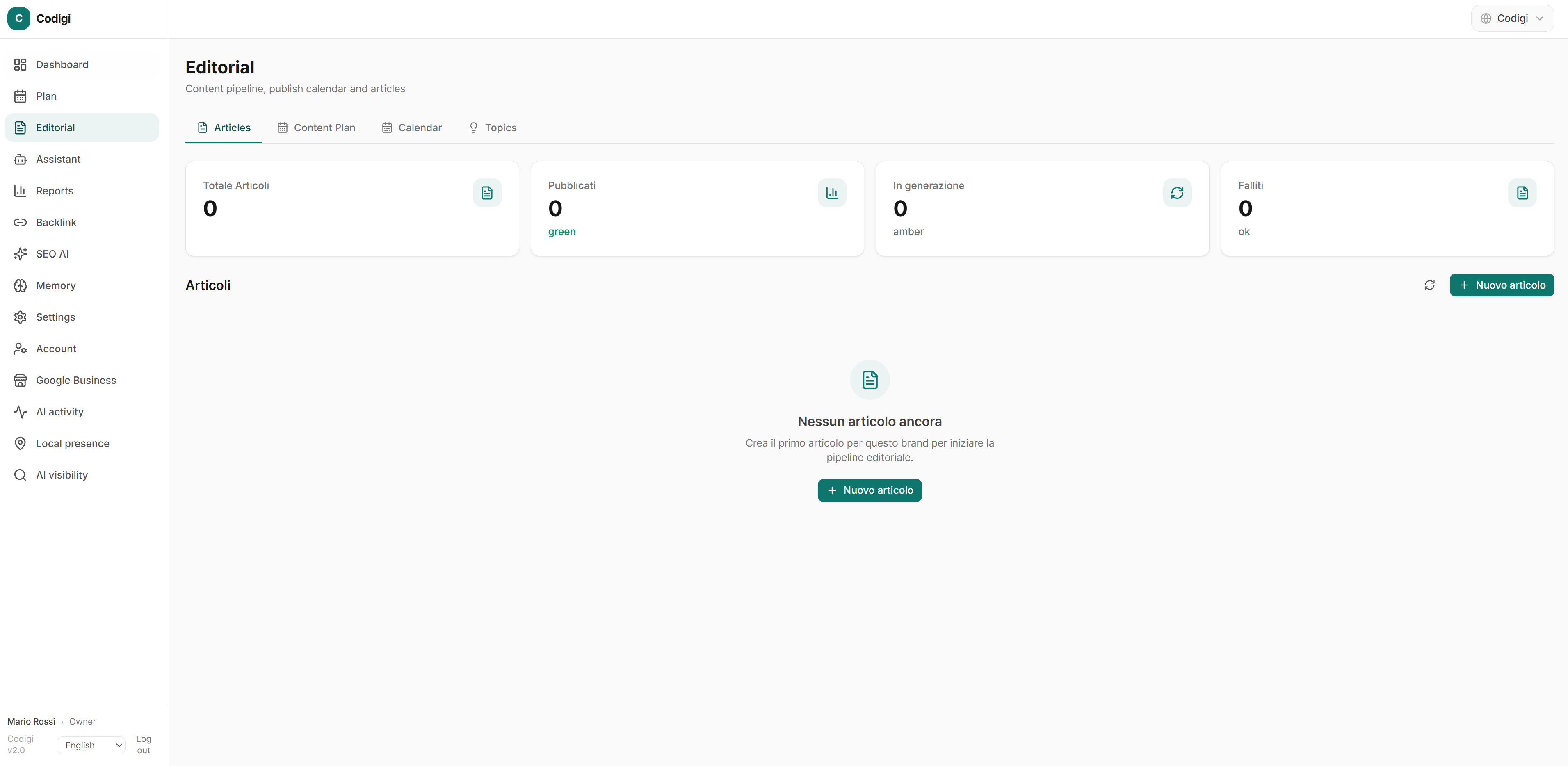 The Flarseo dashboard with planned work and tracked positions